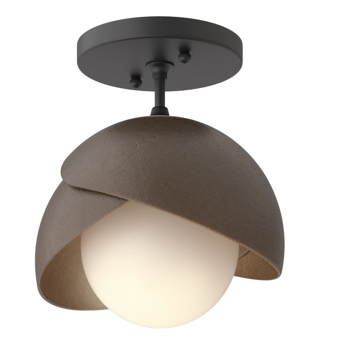 Hubbardton Forge 121377-SKT-10-10-GG0711 One Light Semi-Flush Mount, Black