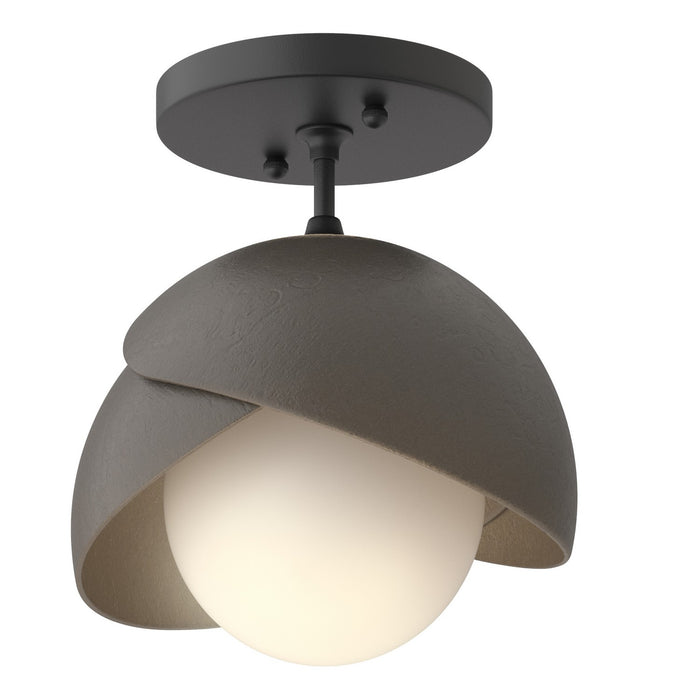 Hubbardton Forge 121377-SKT-10-07-GG0711 One Light Semi-Flush Mount, Black