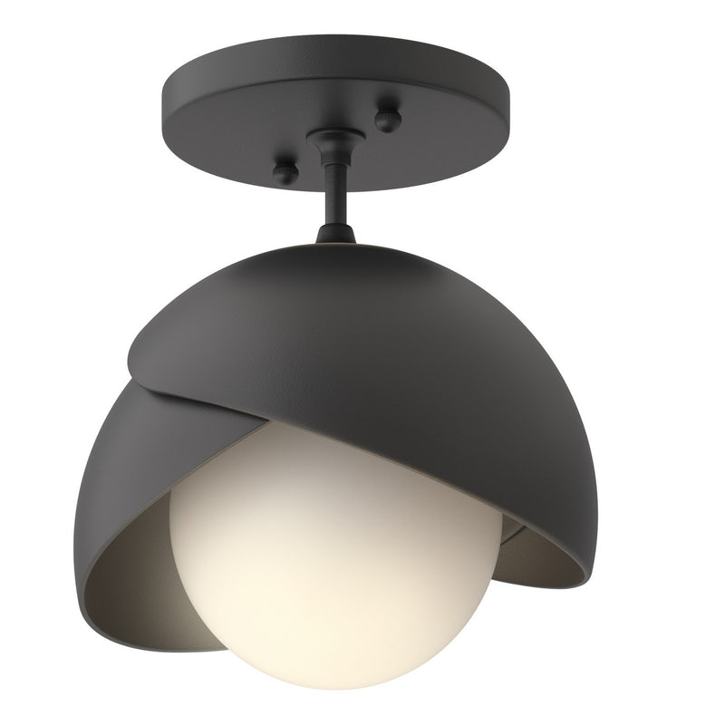 Hubbardton Forge 121377-SKT-10-10-GG0711 One Light Semi-Flush Mount, Black