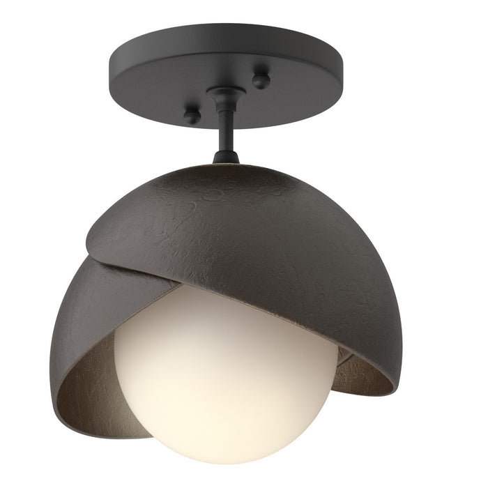 Hubbardton Forge 121377-SKT-10-14-GG0711 One Light Semi-Flush Mount, Black