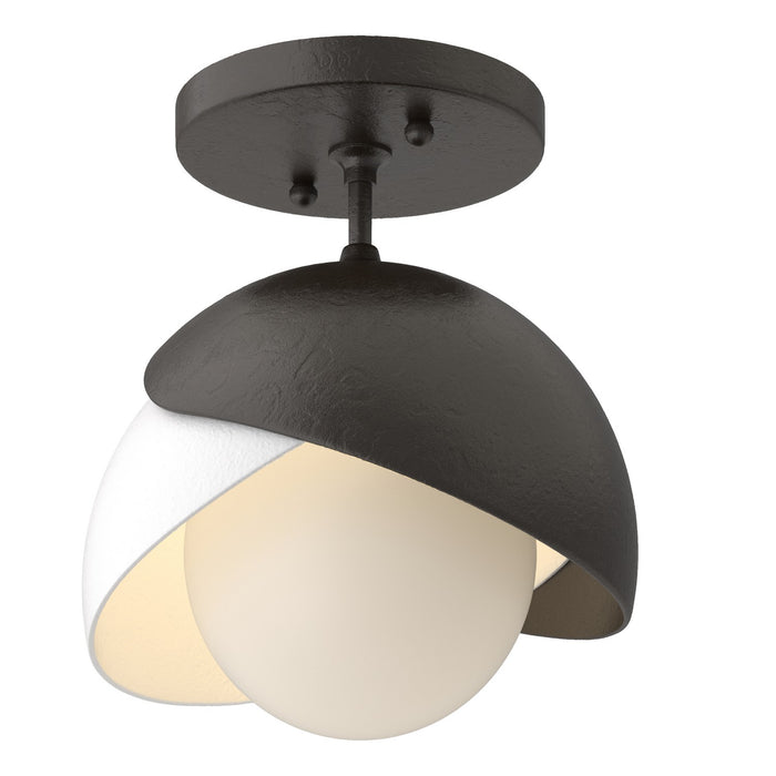 Hubbardton Forge 121377-SKT-14-02-GG0711 One Light Semi-Flush Mount, Oil Rubbed Bronze