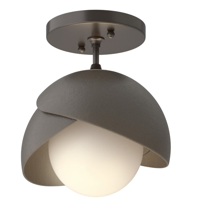 Hubbardton Forge 121377-SKT-14-07-GG0711 One Light Semi-Flush Mount, Oil Rubbed Bronze