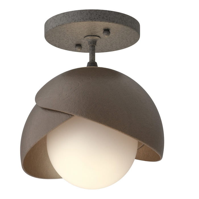Hubbardton Forge 121377-SKT-20-05-GG0711 One Light Semi-Flush Mount, Natural Iron