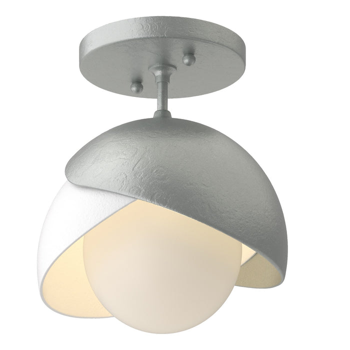Hubbardton Forge 121377-SKT-82-02-GG0711 One Light Semi-Flush Mount, Vintage Platinum