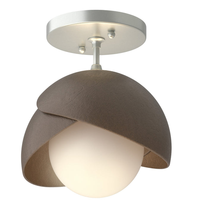 Hubbardton Forge 121377-SKT-82-05-GG0711 One Light Semi-Flush Mount, Vintage Platinum