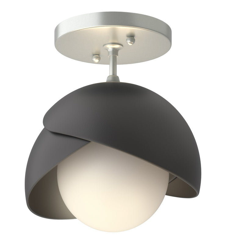Hubbardton Forge 121377-SKT-82-10-GG0711 One Light Semi-Flush Mount, Vintage Platinum
