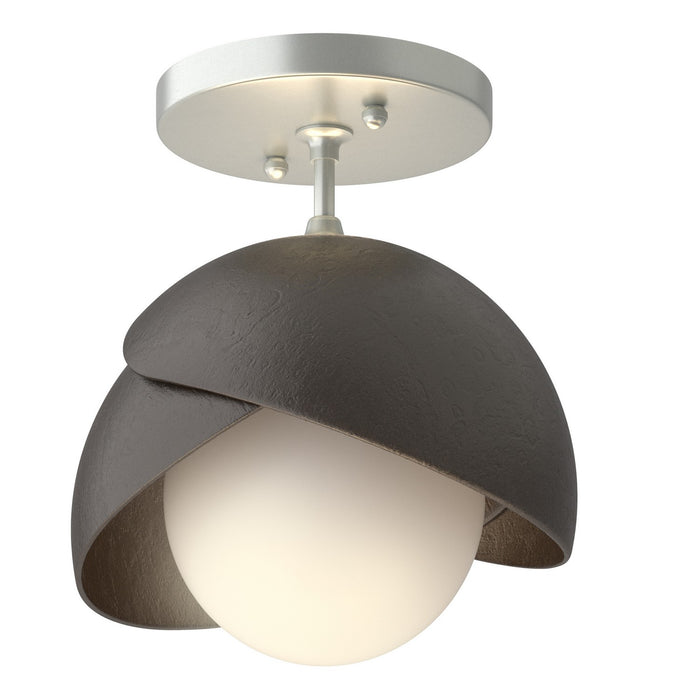Hubbardton Forge 121377-SKT-82-14-GG0711 One Light Semi-Flush Mount, Vintage Platinum