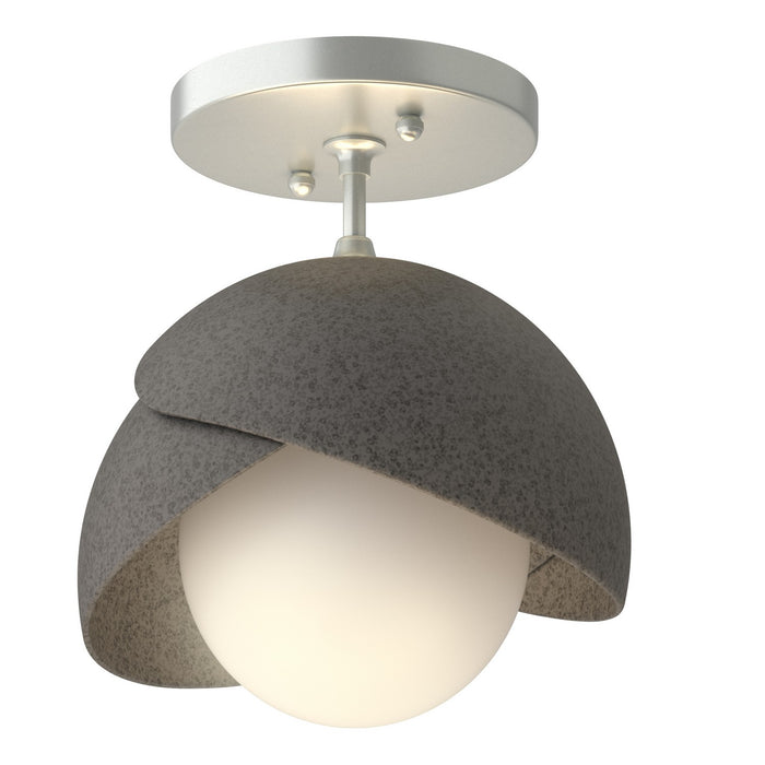 Hubbardton Forge 121377-SKT-82-20-GG0711 One Light Semi-Flush Mount, Vintage Platinum