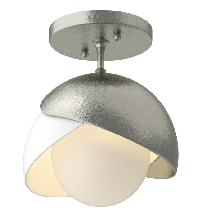 Hubbardton Forge 121377-SKT-85-02-GG0711 One Light Semi-Flush Mount, Sterling