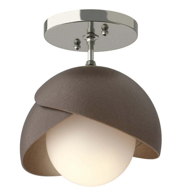 Hubbardton Forge 121377-SKT-85-05-GG0711 One Light Semi-Flush Mount, Sterling