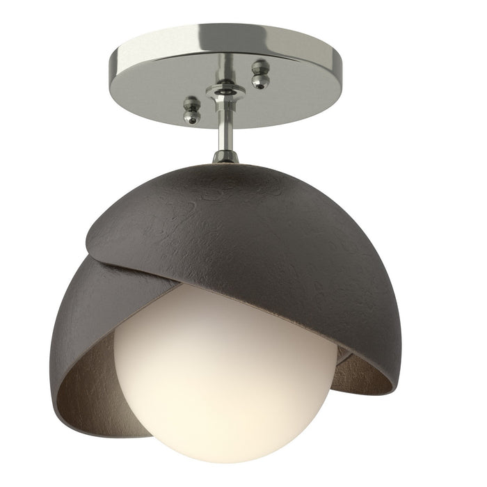 Hubbardton Forge 121377-SKT-85-14-GG0711 One Light Semi-Flush Mount, Sterling