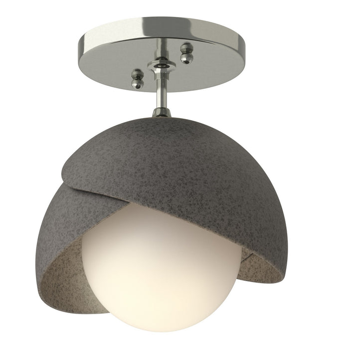 Hubbardton Forge 121377-SKT-85-20-GG0711 One Light Semi-Flush Mount, Sterling