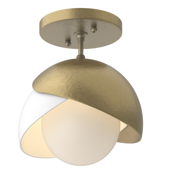 Hubbardton Forge 121377-SKT-86-02-GG0711 One Light Semi-Flush Mount, Modern Brass