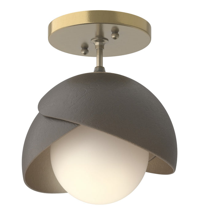 Hubbardton Forge 121377-SKT-86-07-GG0711 One Light Semi-Flush Mount, Modern Brass