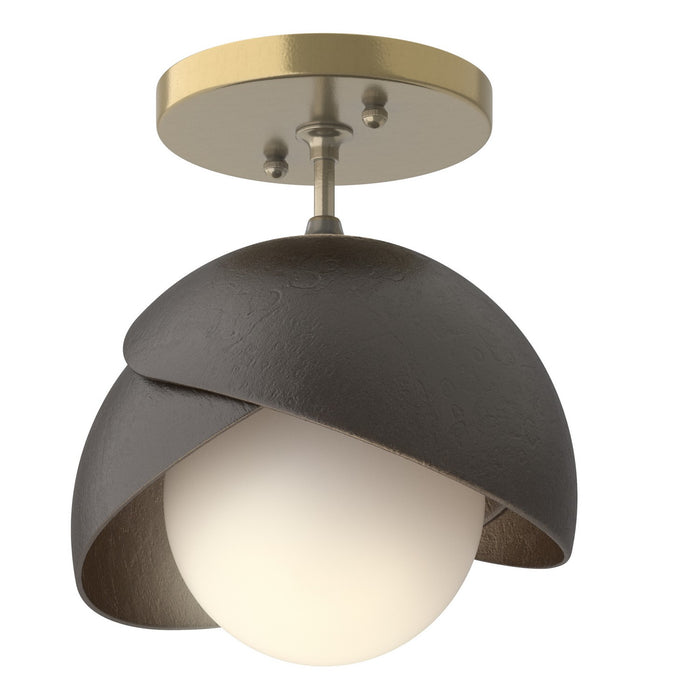 Hubbardton Forge 121377-SKT-86-14-GG0711 One Light Semi-Flush Mount, Modern Brass