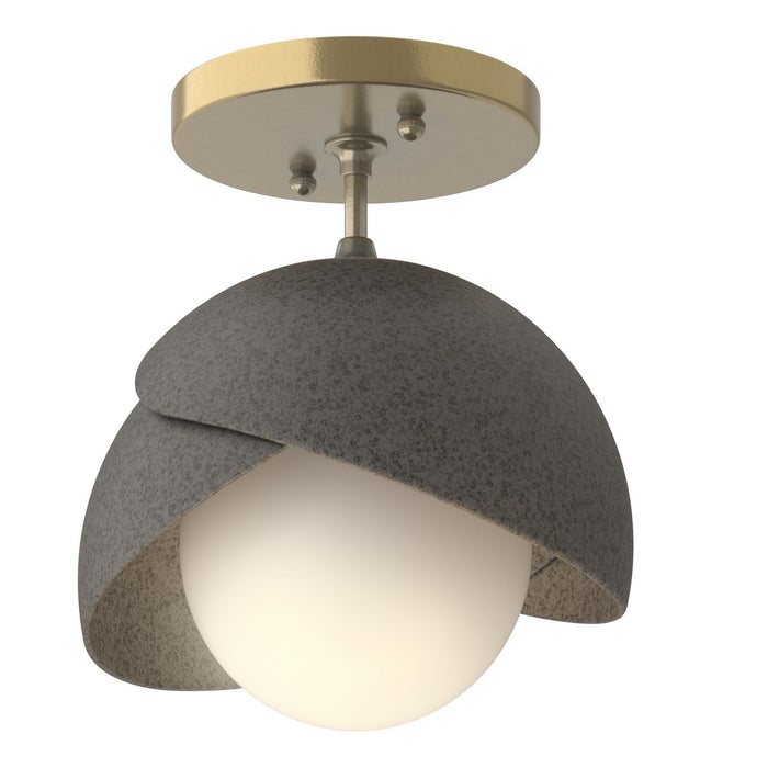 Hubbardton Forge 121377-SKT-86-20-GG0711 One Light Semi-Flush Mount, Modern Brass