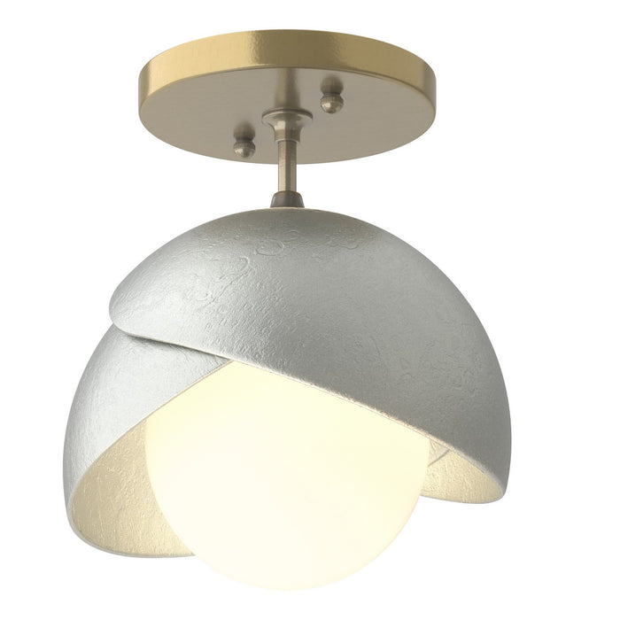 Hubbardton Forge 121377-SKT-86-82-GG0711 One Light Semi-Flush Mount, Modern Brass