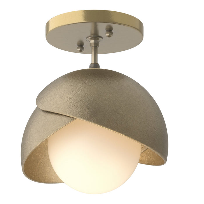 Hubbardton Forge 121377-SKT-86-84-GG0711 One Light Semi-Flush Mount, Modern Brass