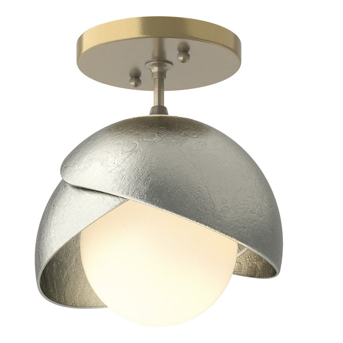 Hubbardton Forge 121377-SKT-86-85-GG0711 One Light Semi-Flush Mount, Modern Brass