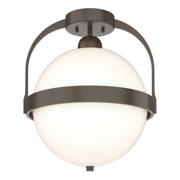 Hubbardton Forge 121380-SKT-05-GG0720 One Light Semi-Flush Mount, Bronze