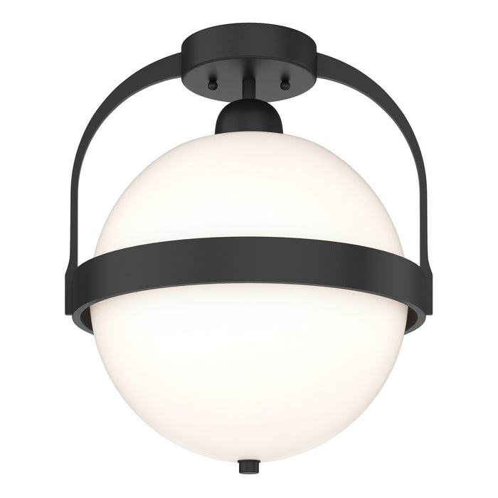 Hubbardton Forge 121380-SKT-10-GG0720 One Light Semi-Flush Mount, Black