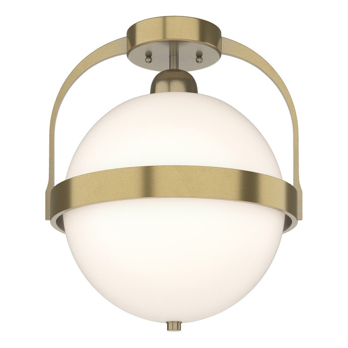 Hubbardton Forge 121380-SKT-86-GG0720 One Light Semi-Flush Mount, Modern Brass