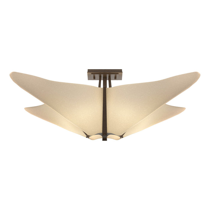 Hubbardton Forge 123305-SKT-05-SH1995 Four Light Semi-Flush Mount, Bronze