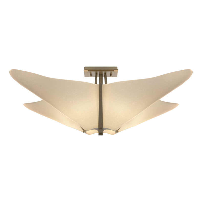 Hubbardton Forge 123305-SKT-84-SH1995 Four Light Semi-Flush Mount, Soft Gold