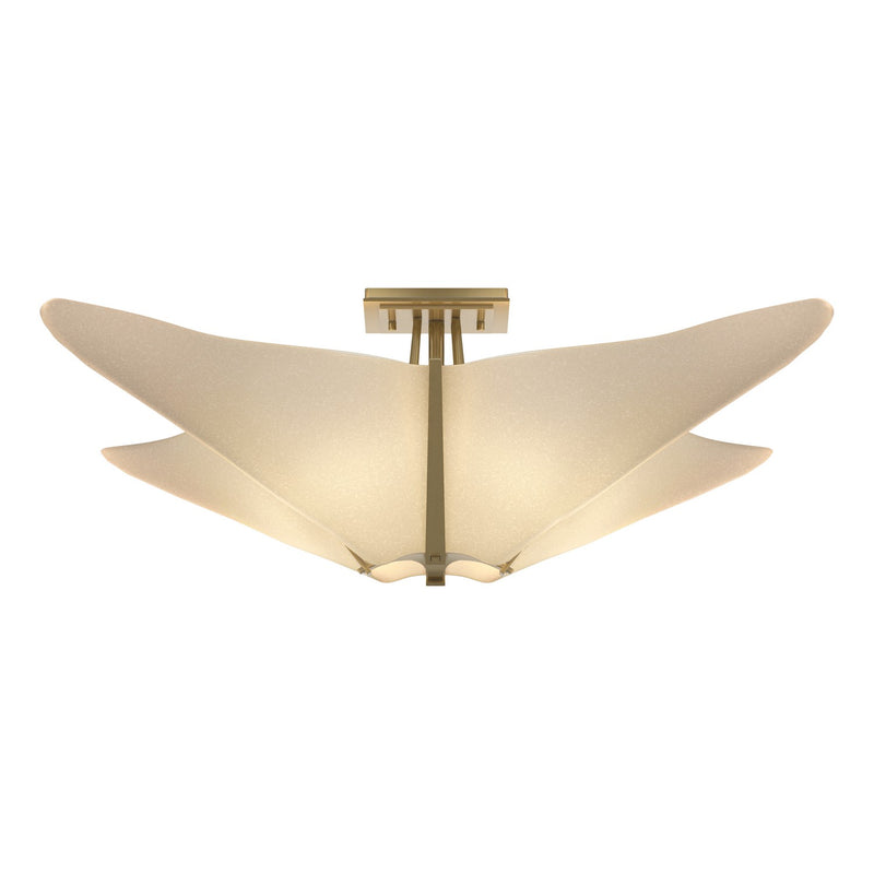 Hubbardton Forge 123305-SKT-86-SH1995 Four Light Semi-Flush Mount, Modern Brass