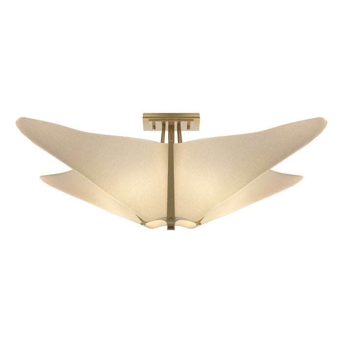 Hubbardton Forge 123305-SKT-86-SH1995 Four Light Semi-Flush Mount, Modern Brass