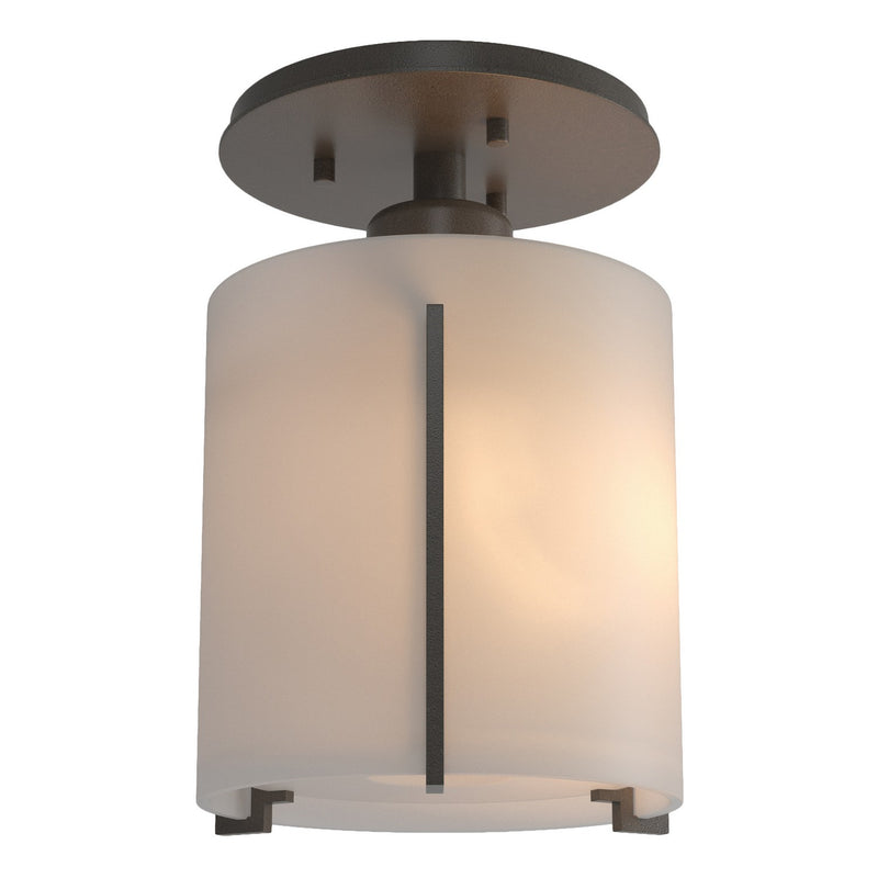 Hubbardton Forge 123775-SKT-07-GG0140 One Light Semi-Flush Mount, Dark Smoke