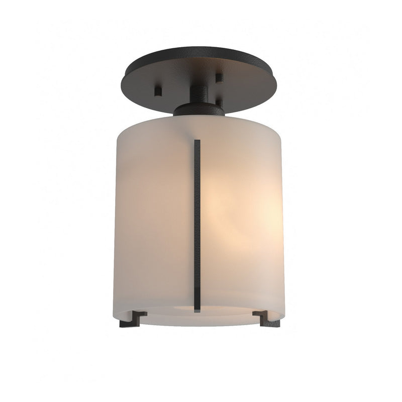 Hubbardton Forge 123775-SKT-10-GG0140 One Light Semi-Flush Mount, Black