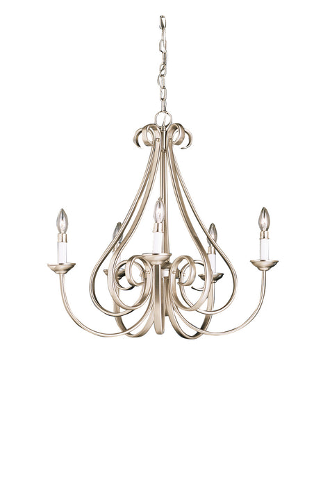 Kichler 2021NI Five Light Chandelier, Brushed Nickel