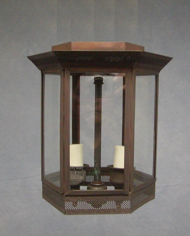 Genie House 13804DBC Two Light Flush Mount, Dark Brass