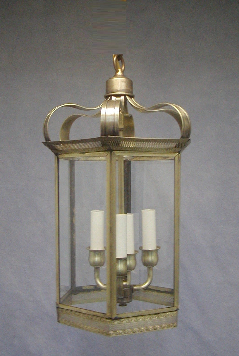 Genie House 13823ABC Four Light Pendant, Antique Brass