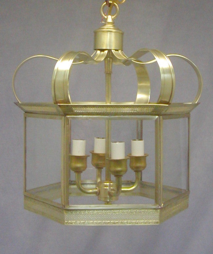 Genie House 13923RBC Four Light Pendant, Raw Brass