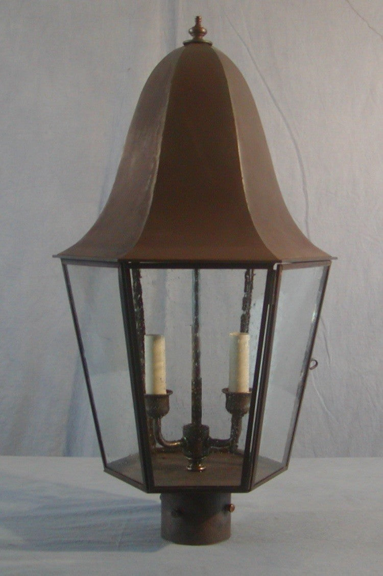 Genie House 15312DCSS Two Light Post Mount, Dark Copper