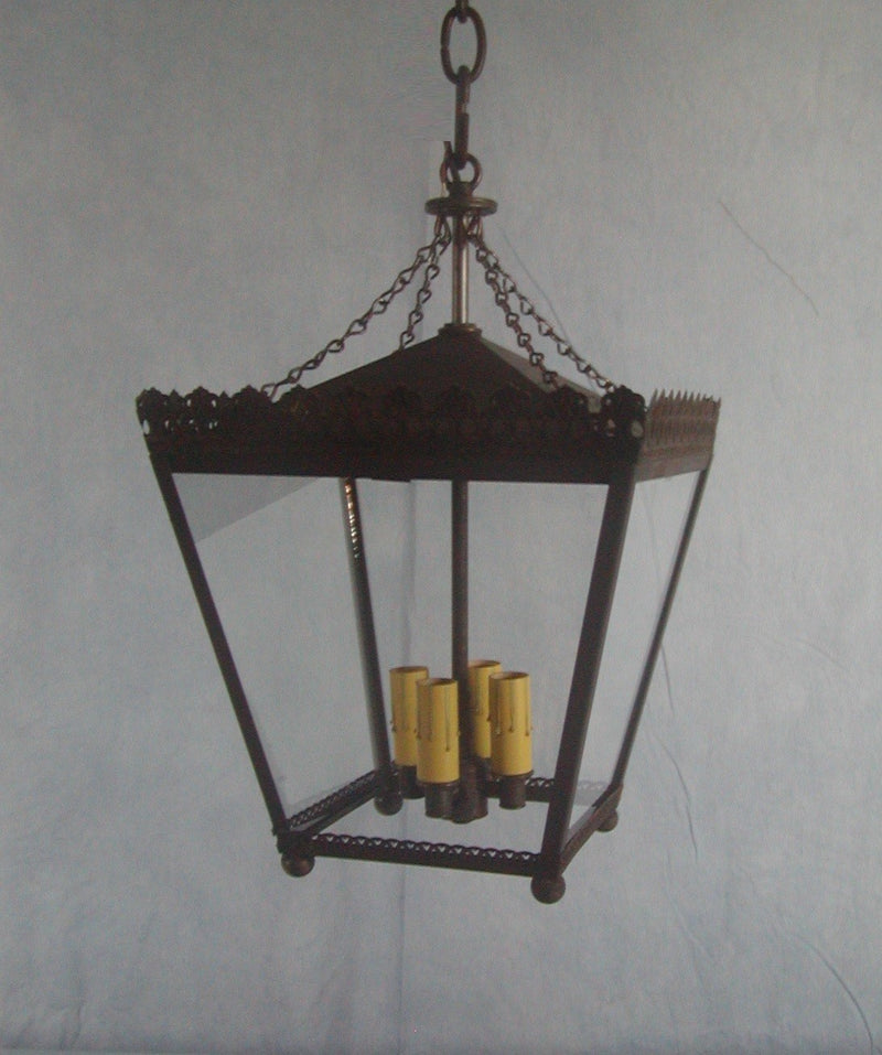 Genie House 15513MTDCC Four Light Pendant, Dark Copper