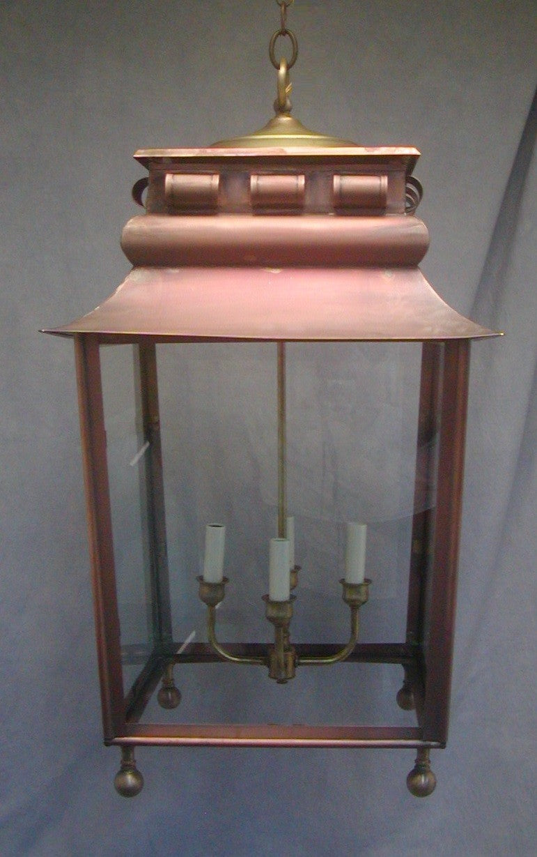 Genie House 32533ACC Four Light Pendant, Antique Copper