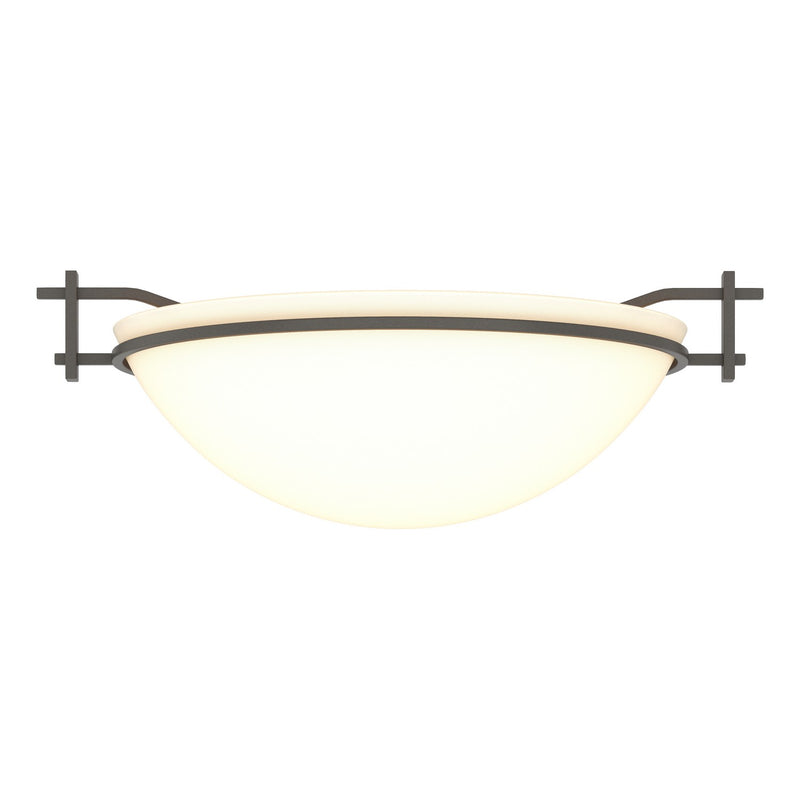 Hubbardton Forge 124251-SKT-07-GG0045 One Light Semi-Flush Mount, Dark Smoke