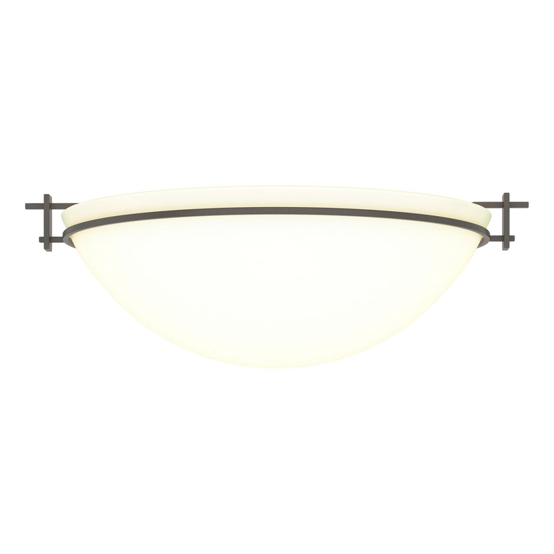 Hubbardton Forge 124252-SKT-07-GG0050 Three Light Semi-Flush Mount, Dark Smoke