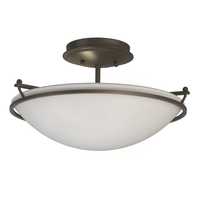 Hubbardton Forge 124302-SKT-07-GG0047 Two Light Semi-Flush Mount, Dark Smoke