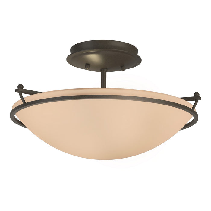 Hubbardton Forge 124302-SKT-07-SS0047 Two Light Semi-Flush Mount, Dark Smoke