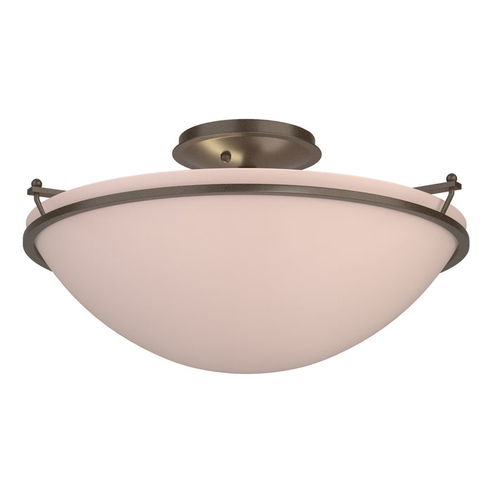Hubbardton Forge 124304-SKT-05-SS0053 Three Light Semi-Flush Mount, Bronze