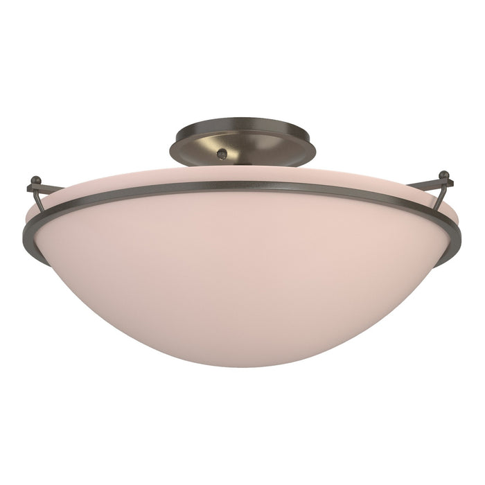 Hubbardton Forge 124304-SKT-07-SS0053 Three Light Semi-Flush Mount, Dark Smoke
