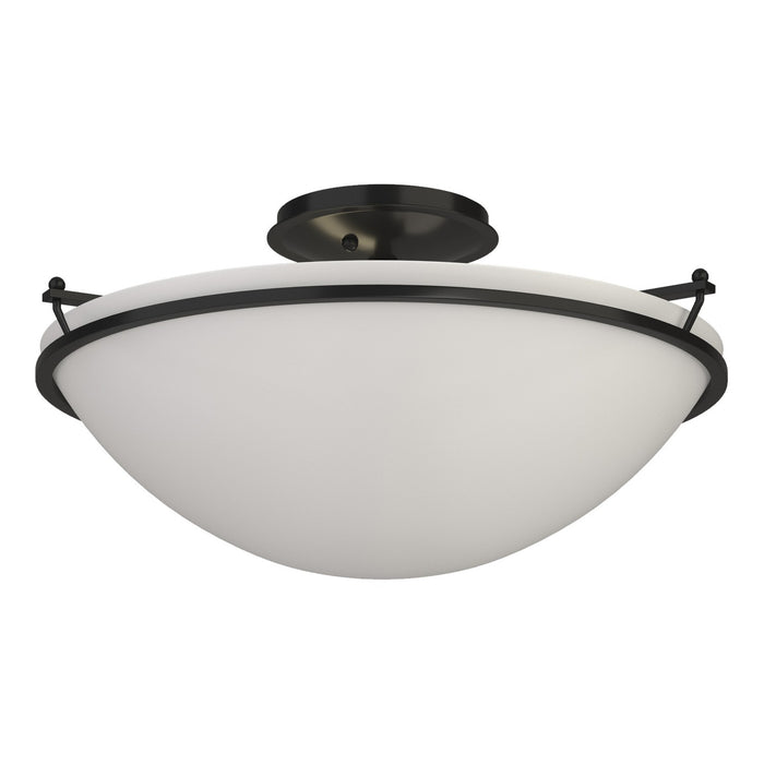 Hubbardton Forge 124304-SKT-10-GG0053 Three Light Semi-Flush Mount, Black