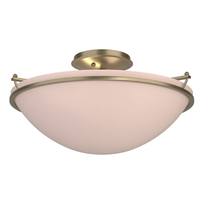 Hubbardton Forge 124304-SKT-84-SS0053 Three Light Semi-Flush Mount, Soft Gold