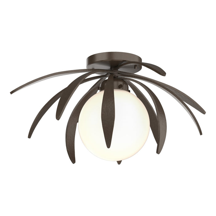 Hubbardton Forge 124350-SKT-05-GG0631 One Light Semi-Flush Mount, Bronze