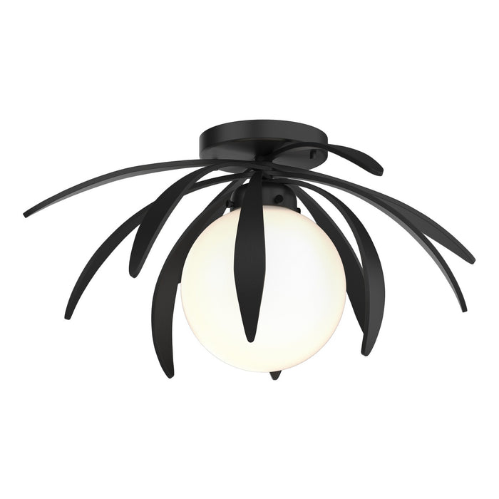 Hubbardton Forge 124350-SKT-10-GG0631 One Light Semi-Flush Mount, Black