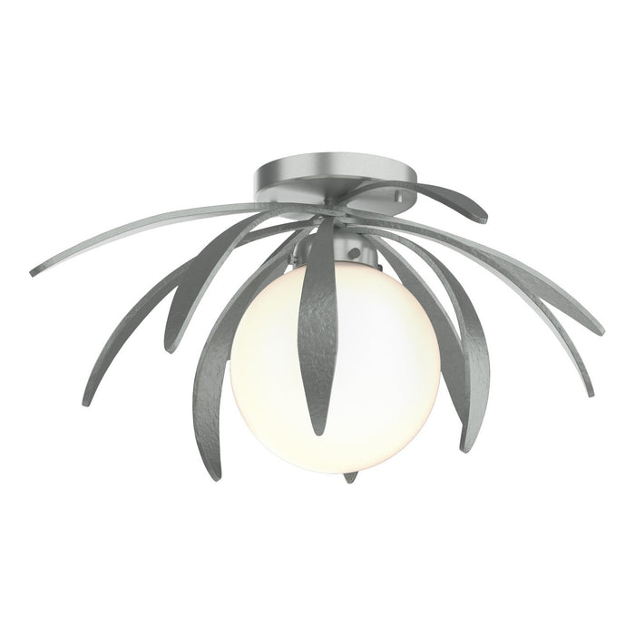 Hubbardton Forge 124350-SKT-82-GG0631 One Light Semi-Flush Mount, Vintage Platinum